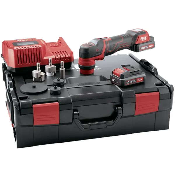 Flex PXE 80 10.8-EC/2.5 SET Akku-Poliermaschine mit 2 x Akku im Koffer